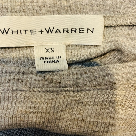 WHITE + WARREN Gray Heather Easy Crew Neck Top - Picture 4 of 6